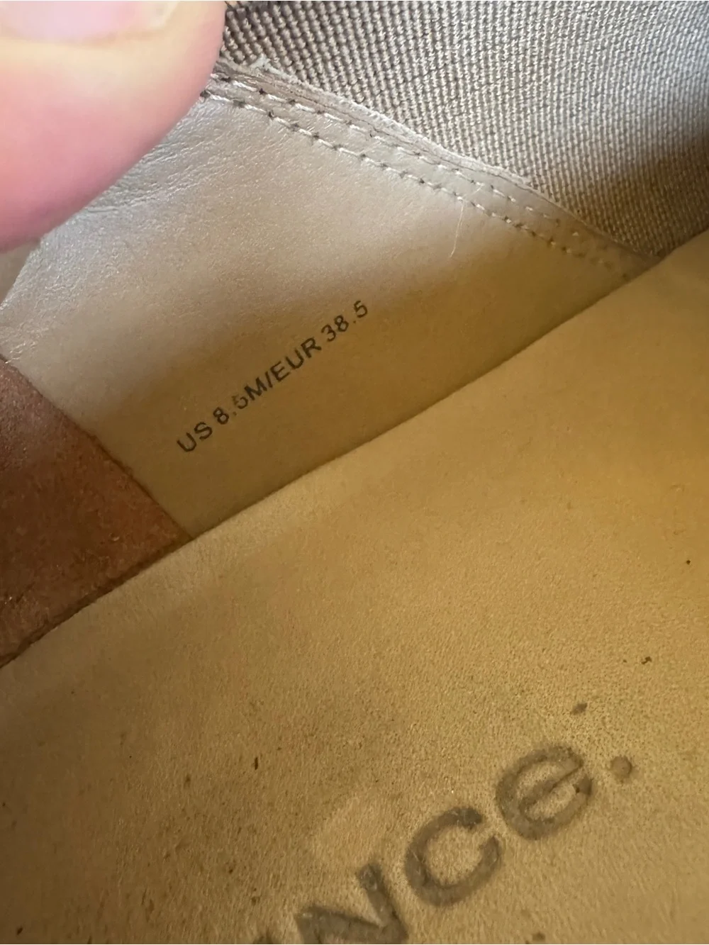 Vince Tan Textured Slip-On Sneakers with White Platform Sole